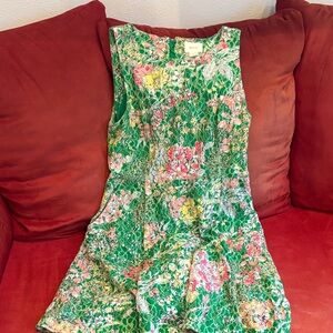Maeve AnthropologieFloral Green Sleeveless Dress